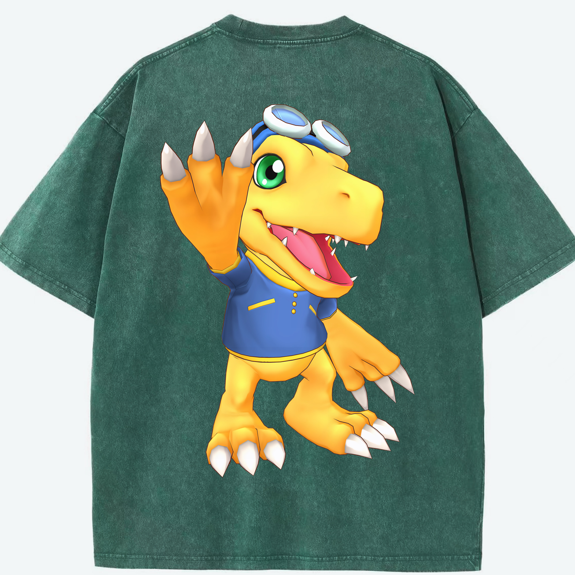（画像用） Digimon デジタルモンスター/デジモン 綿100% ヴィンテージ風 半袖Tシャツ（背面プリント）